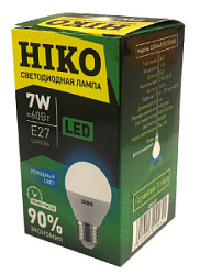 Лампа светодиодная HIKO G45 7W 4000K E27 QH02 шарик