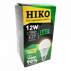 Лампа светодиодная HIKO А60 12W 3000K E27 груша